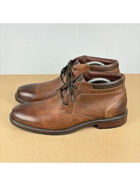 Johnston & Murphy Leather Chukka Boots Mens 11.5 Brown Lace Up Oxford
